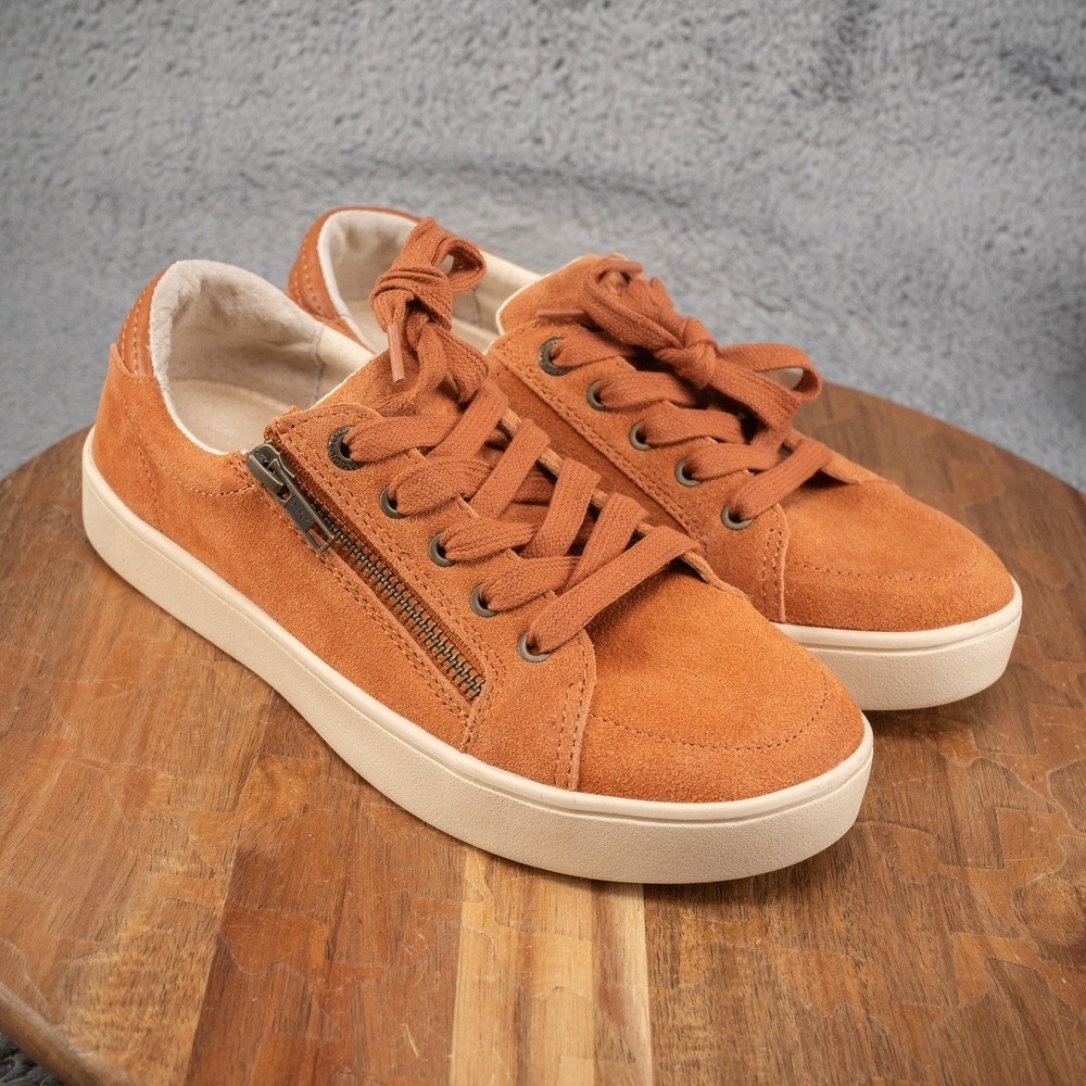 Women's Sz 7 Waco Revitalign Orthotic Leather Low Top Shoe - Orange